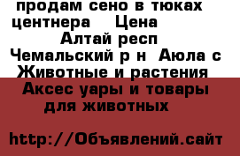 продам сено в тюках 3 центнера  › Цена ­ 1 400 - Алтай респ., Чемальский р-н, Аюла с. Животные и растения » Аксесcуары и товары для животных   